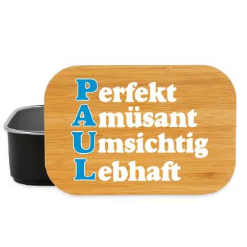 Paul,Vorname,Namensschild,Name,Fun Shirt (25) - Lunch Box - Schwarz - Vorne