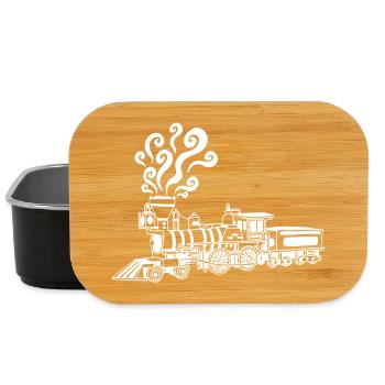 Locomotive blanche vintage - Boîte à goûter - noir - Devant