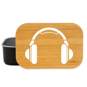 Earphones Headphones Music Music Icon Icon - Lunch Box - black - Front