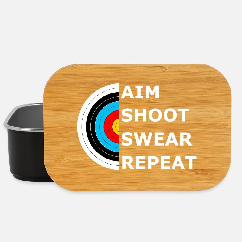 Aim Shoot Swear Repeat - Archery Target - Lunch Box - black