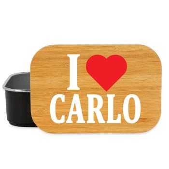 t-shirt J’adore Carlo t-shirt idée cadeau - Boîte à goûter - noir - Devant