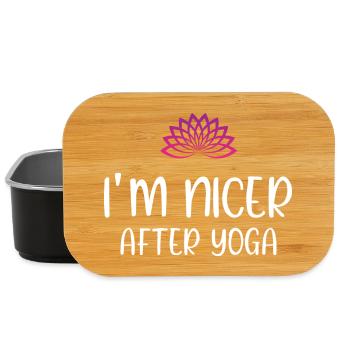 Ich bin netter nach dem Yoga - Lunch Box - Schwarz - Vorne
