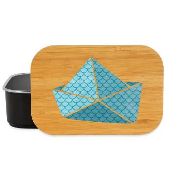 Bateau en papier hangar à poissons prêt pour les vacances bateau de navire - Boîte à goûter - noir - Devant