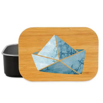 Bateau en papier Ancre Lac Navire de mer Bateau de vacances - Boîte à goûter - noir - Devant