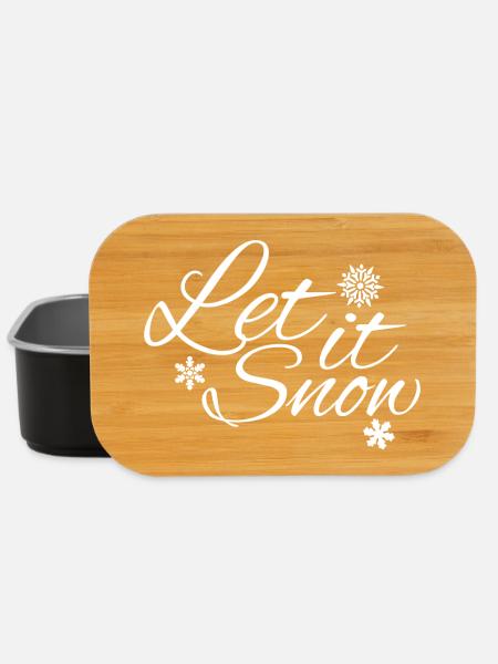 Let it Snow - Das Winterdesign mit Schneeflocken - Lunch Box - Schwarz