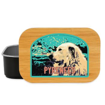 Écusson Chien Berger Pyrénées : Compagnon Montagne - Boîte à goûter - noir - Devant