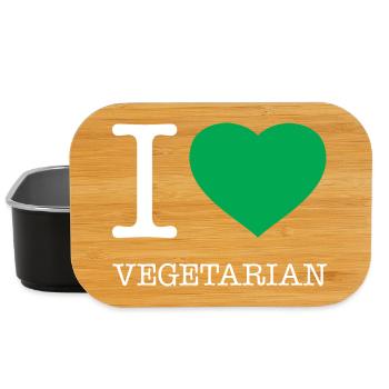 I LOVE VEGETARIAN - Lunch Box - black - Front