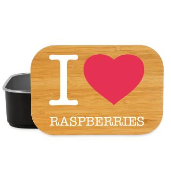 I LOVE RASPBERRIES Himbeeren - Lunch Box - black - Front