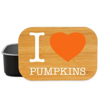 I LOVE PUMPKINS Kürbis Kürbisse - Lunch Box - Schwarz - Vorne