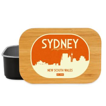 Sydney Skyline Retro Badge - Lunch Box - black - Front
