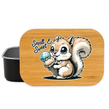 Niedliches Cartoon-Eichhörnchen mit Eiscreme - Lunch Box - Schwarz - Vorne