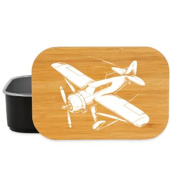 Propellerflugzeug Zeichnung - Lunch Box - Schwarz - Vorne