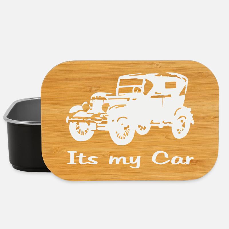 Oldtimer Motiv mit Schrift - Lunch Box - Schwarz