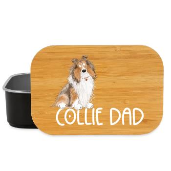 Happy Collie Papa I Collie Rough I Longhair Collie - Lunch Box - black - Front