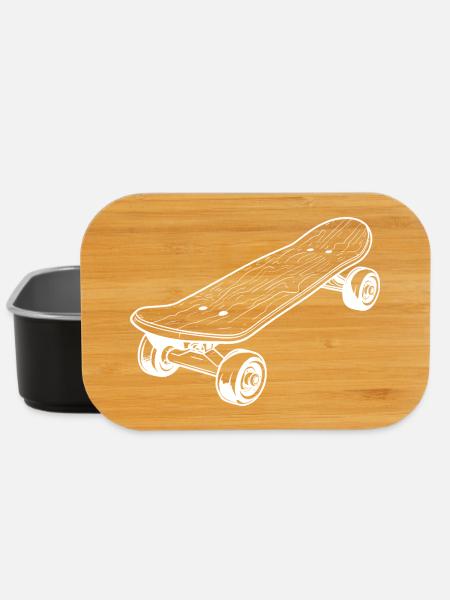 Skateboard Skizze - Lunch Box - Schwarz