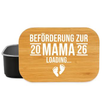 Mama 2026 loading - Werdende Mutter - Lunch Box - Schwarz - Vorne