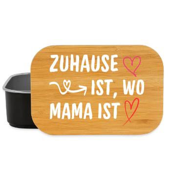 Zuhause ist wo Mama ist Muttertag Spruch - Lunch Box - Schwarz - Vorne