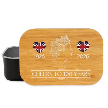 Queen 100. Geburtstag 2026 - Lunch Box - Schwarz - Vorne