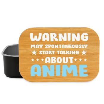 Anime Gesprächs-Warnung Spruch Shirt - Lunch Box - Schwarz - Vorne