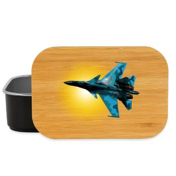 Bleu Camouflage Avion De Chasse Cercle De Soleil - Boîte à goûter - noir - Devant