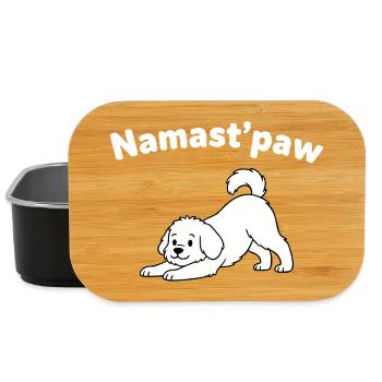 Namast’Paw Dog : Yoga Paws Humour - Boîte à goûter - noir - Devant