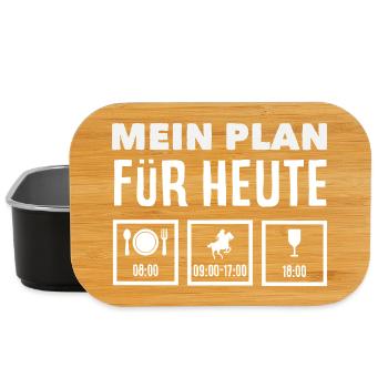 Mein Plan Heute Pferdemädchen Reiten Ponyfans - Lunch Box - Schwarz - Vorne