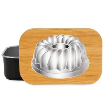 Bundt cake baking pan – simple kitchen motif - Lunch Box - black - Front