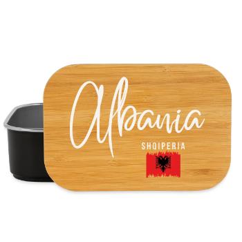 Made in Albania, Albanian roots - Lunch Box - black - Front
