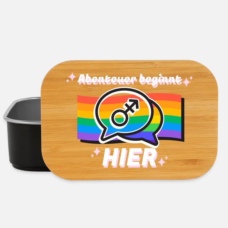 Adventure Starts Here Pride Symbol - Lunch Box - black