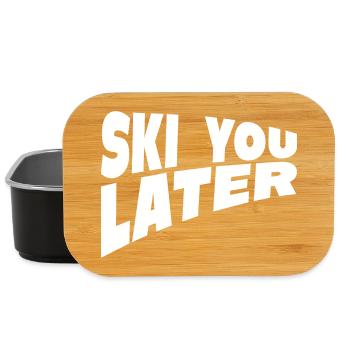 Funny Ski You Later Quote - Lunch Box - black - Front