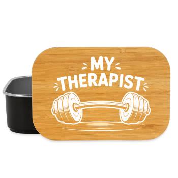 My Therapist Weightlifting - Lunch Box - black - Front