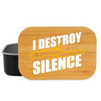 Destroy silence trombone trombone player trombonist - Lunch Box - black - Front