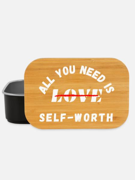 All You Need Is Self-Worth – Mental Health - Lunch Box - black