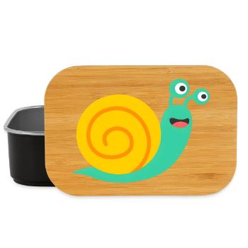 Cheerful Snail – Colorful Animal Motif for Kids - Lunch Box - black - Front