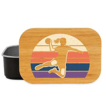 Cadeau de fille handball drôle, mignon - Boîte à goûter - noir - Devant