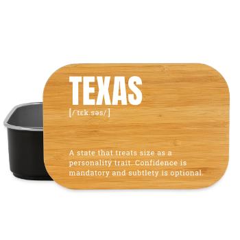 Typographie grand format du Texas Humour - Boîte à goûter - noir - Devant