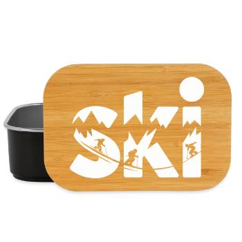 Ski Bergpanorama Typo Design - Lunch Box - Schwarz - Vorne