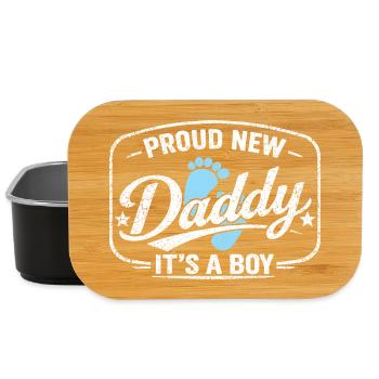 Expectant dad & father, birth son boy - Lunch Box - black - Front