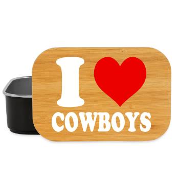 I Love Cowboys Divertente Spiritosa - Boîte à goûter - noir - Devant
