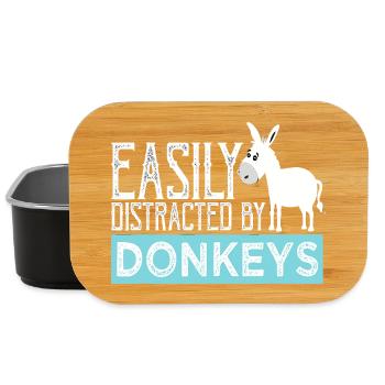 Easily Distracted by Donkeys - Lunch Box - black - Front