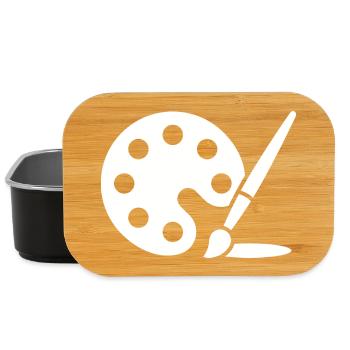 Malerei, Farbpalette, Pinsel, Kunst Symbol - Lunch Box - Schwarz - Vorne