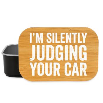 I'm Silently Judging Your Car Typografie - Lunch Box - Schwarz - Vorne