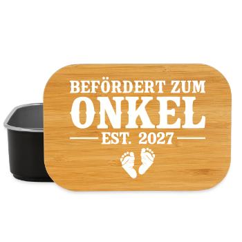 Befördert zum Onkel 2027 – Baby Ankündigung - Lunch Box - Schwarz - Vorne