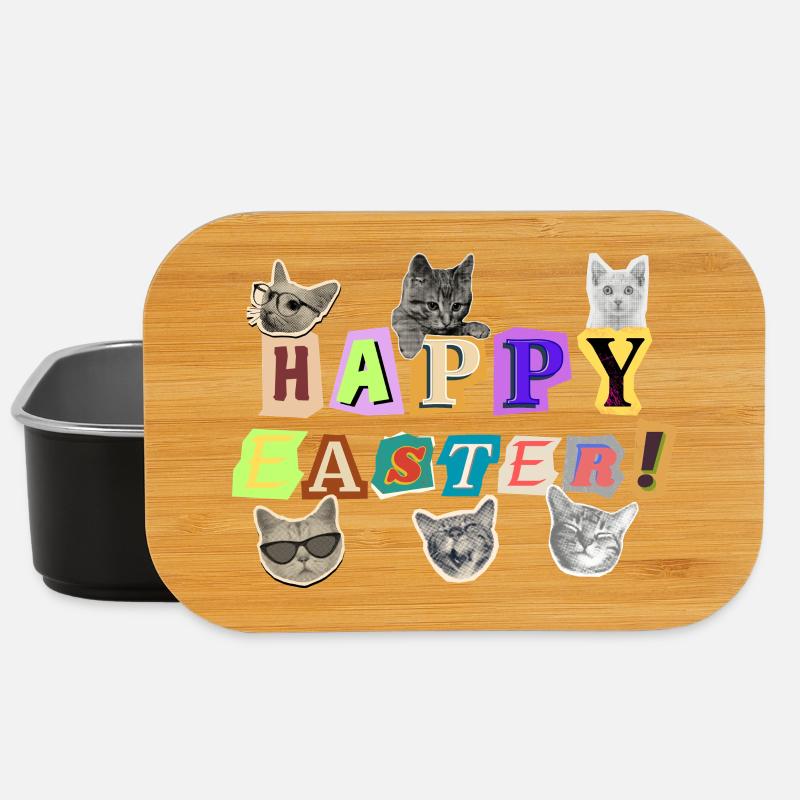 Frohe Osterkatzen, - Lunch Box - Schwarz