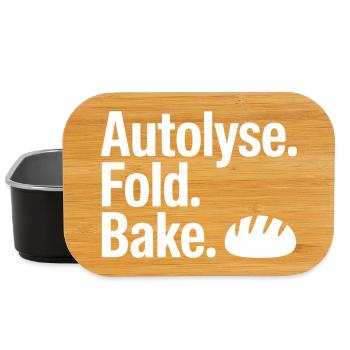 Autolyse Fold Bake Bread Art - Lunch Box - black - Front