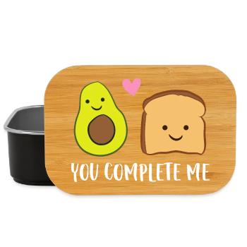 Tu m’as complété toast à l’avocat - Boîte à goûter - noir - Devant