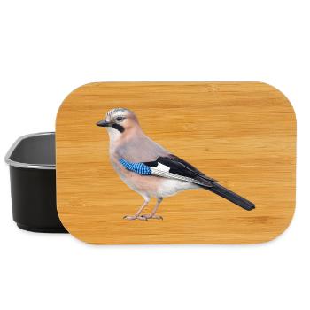 Realistischer Eichelhäher - Lunch Box - Schwarz - Vorne