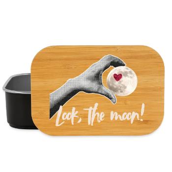 Regarde la lune ! Conception Moonlover - Boîte à goûter - noir - Devant