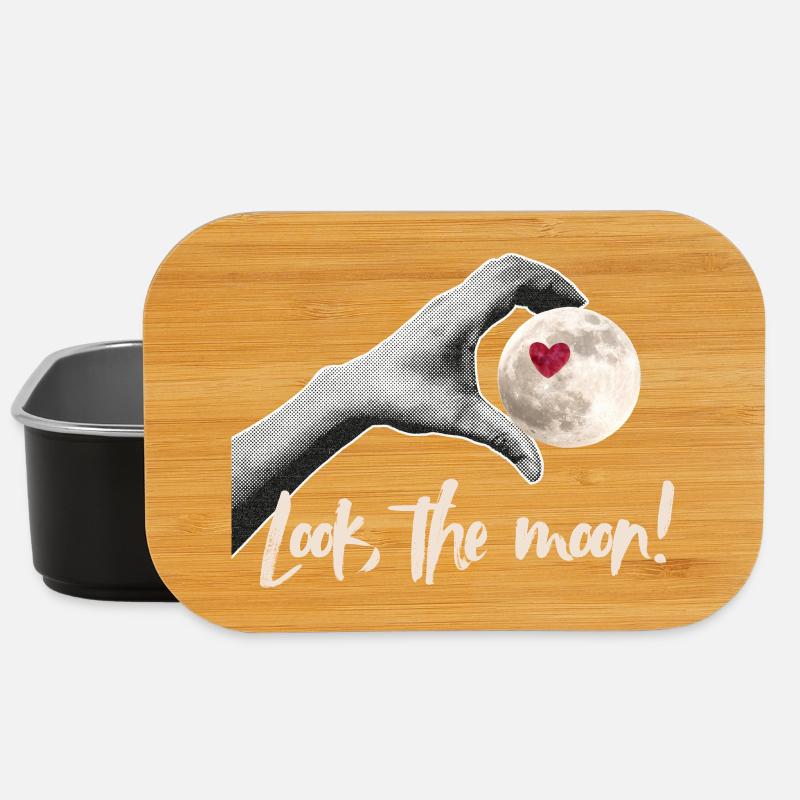 Look the moon! Moonlover Design - Lunch Box - Schwarz
