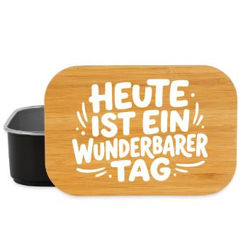 Heute ist ein wunderbarer Tag - Lunch Box - Schwarz - Vorne